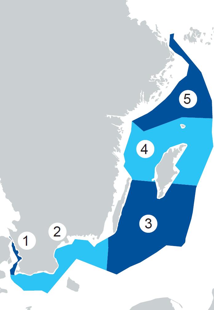 Delområden 1. Öresund 2. Södra Östersjön 3.