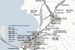 Karta över Flackarp Enligt Trafikverkets rutiner ska ett tåg evakueras inom två timmar.