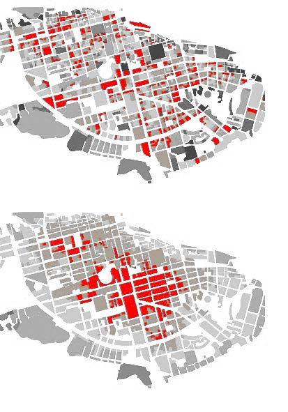 hamnar mer perifera lägen allt mer centralt och blir då attraktiva just på grund av sin ökade relativa närhet till stadens olika attraktioner.