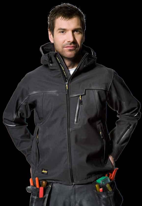 arbetsjackor Soft Shell FlexGuard Jacka, sid 41. Rörelsefrihet. Vårt sortiment av arbetsjackor har avancerad ergonomisk design med förböjda ärmar som ger mycket stor rörelsefrihet och arbetskomfort.