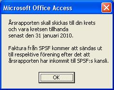 Uppdelning av arbetet mellan flera föreningsfunktionärer I många föreningar är arbetet med årsrapporten uppdelat på många personer. Det går bra att hantera med detta program. Gör på följande sätt.