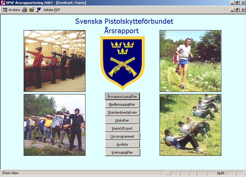 Bild 3, startbilden Börja ditt arbete med programmet genom att klicka på Årsrapportuppgifter.