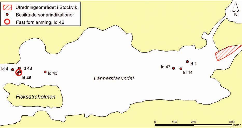Syfte och metod Utredningens målsättning var att fastställa om fornlämningar förekom längs den planerade ledningsdragningen i Lännerstasundet samt inom berörda utredningsområden utanför Skogsö.