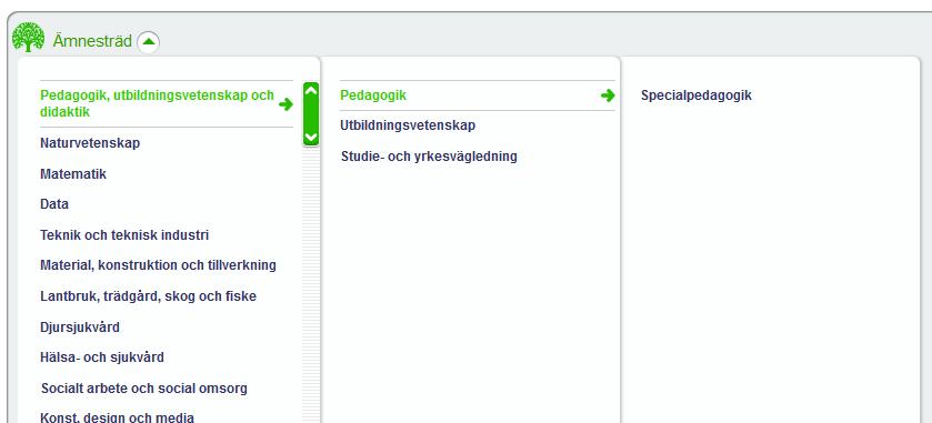 Sökterm MÅSTE anges för kurser som ska visas på lnu-webben. å lnu-webben presenteras alla söktermer som finns i listan i Kursinfo. OBS!