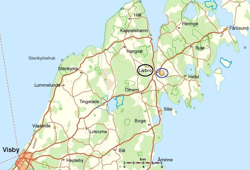 2. Material 2.1. Gravfältet Inför uppsatsen undersöktes 13 stycken gravar från ett gravfält i Lekarehed, Lärbro socken, Gotland (se figur 1).