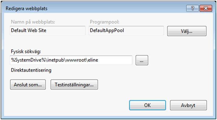 Kontrollera att DefaultAppPool kör rätt version av.net Framework.