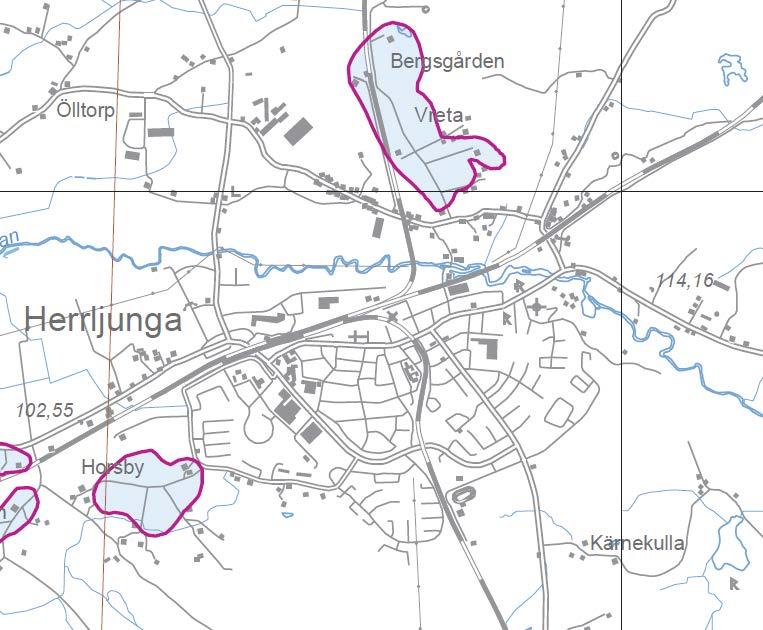 Vattentäkt Figur 8. Grundvattenkarta med tillrinningsområden ( SGU). Enligt undersökningar från 1968 ligger den opåverkade grundvattennivån ca 2,8 meter under markytan, d v s ca +102,3 vid B3.