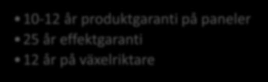 Återbetalningstid 10-15 år > 6-8 % ränta på insatt kapital Säkra upp ditt framtida