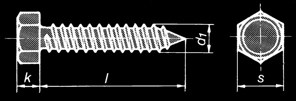 Gängpressande sexkantsskruv med spets HS Material/ytbehandling FZB (s. 11) 10 Monteringsvägledning för plåtskruv. Nedan presenteras riktlinjer för användning av plåtskruv i enlighet med DIN 7975.