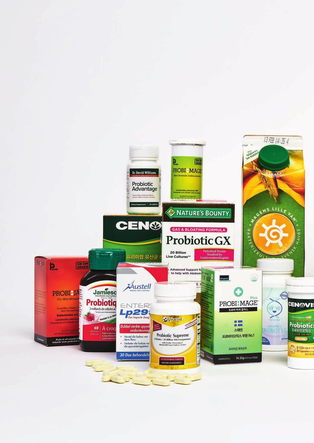 Probi marknadsför probiotiska produkter inom fyra olika produktplattformar: Probi Premium, Probis väldokumenterade och kliniskt noggrant studerade probiotiska produktplattformar.