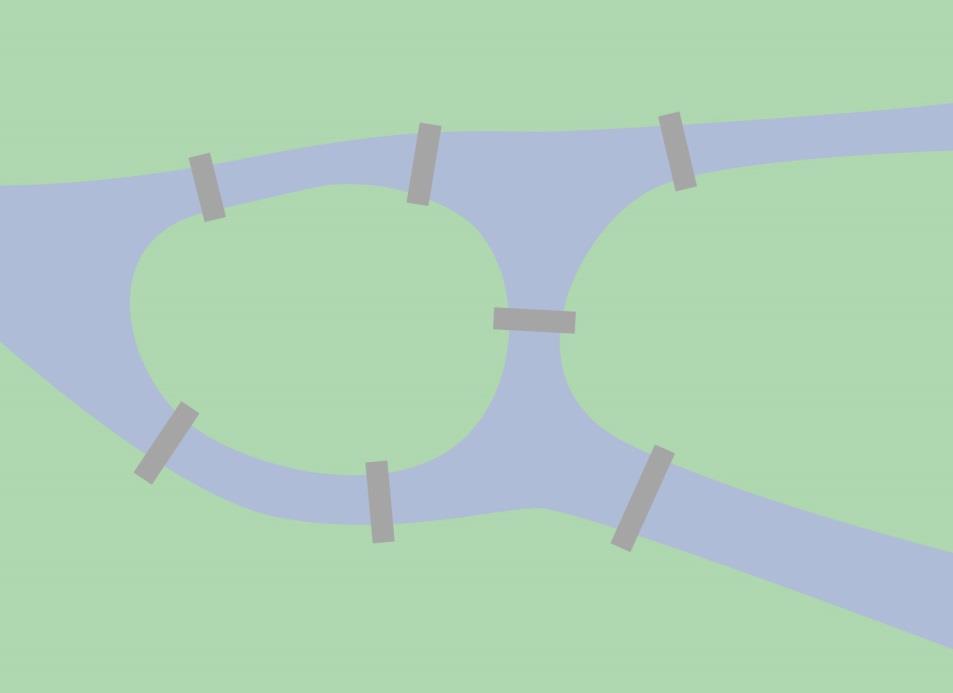 Figur 2.7 Sammanställning av bristerna i enskilda mentala kartorna över Boston (Lynch, 1960). 2.2 TOPOLOGISKA REPRESENTATIONER AV STADSRUM Topologi är en form av geometri där man ej tar hänsyn till avstånd utan endast beaktar objektens form.