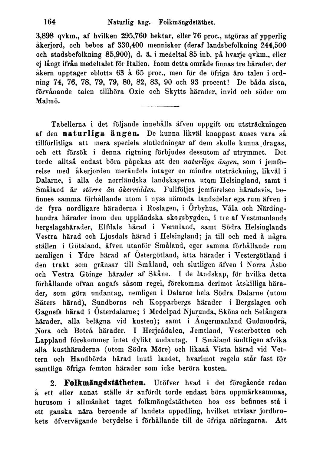 164 Naturlig äng. Folkmängdstäthet. 3,898 qvkm.