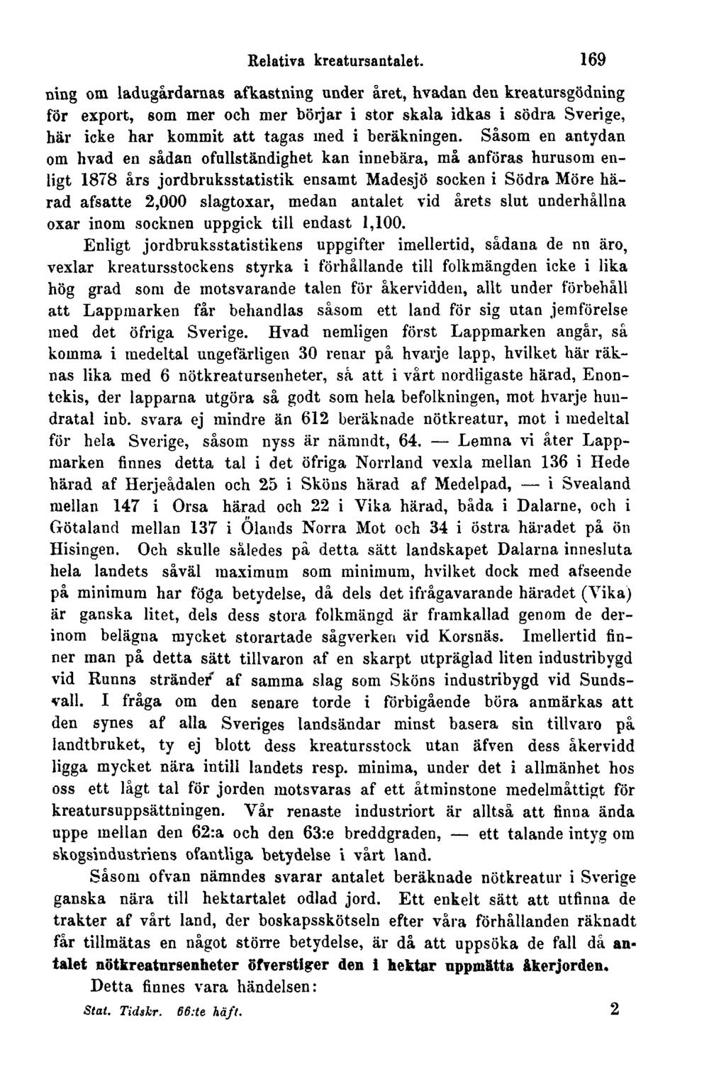 Relativa kreatursantalet.