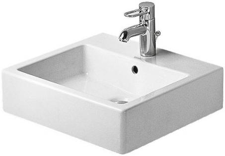 INREDNING I WC/DUSCH INREDARENS VAL - TVÄTTSTÄLL Duravit Vero 45450, tvättställ av vitt porslin. Bredd 500 mm.