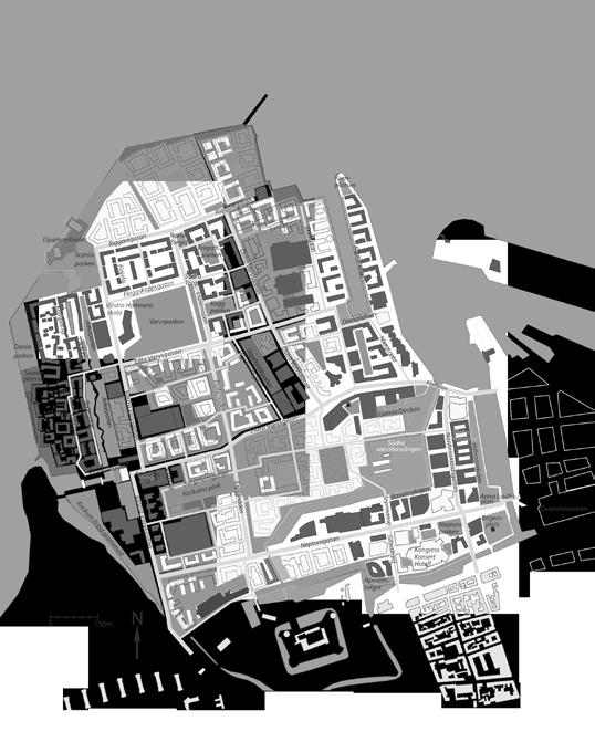 Antagna detaljplaner i Västra Hamnen år 2012 Adopted Local Plan in the Western Harbour, 2012.