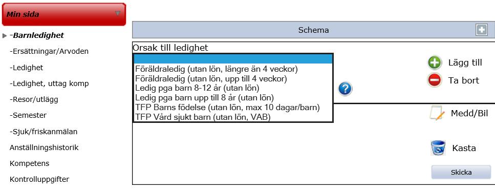 2.1 Barnledighet Föräldraledighet, tillf föräldrapenning vid barns födelse och VAB.