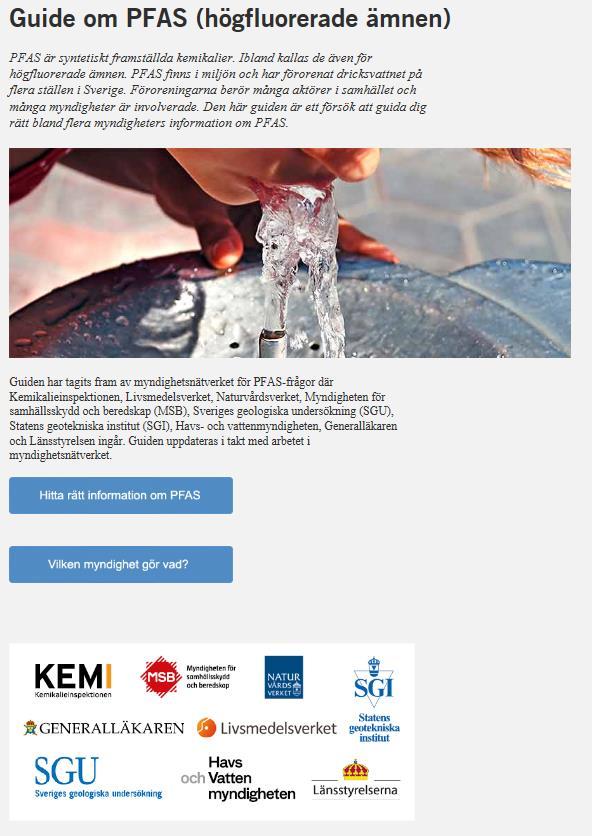PFAS-guiden Finns på KemIs webb: http://www.kemi.