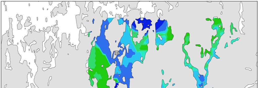 8 Halterna av totalkväve (µg/l), totalfosfor (µg/l), klorofyll-a (µg/l) ökar från den inre till den yttre delen av fjärden vid Granören och Fjärsundsbron.