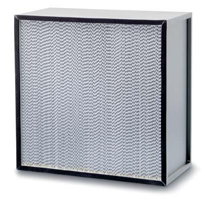 EPA-, HEPA-, ULPA-filter: E10 - U17 Filter för höga temperaturer Absolute 1FRSI Höga temperaturer, upp till 250 C Höga luftflöden Avskiljningsgrad 99,95 % vid MPPS Tål hög mekanisk påverkan