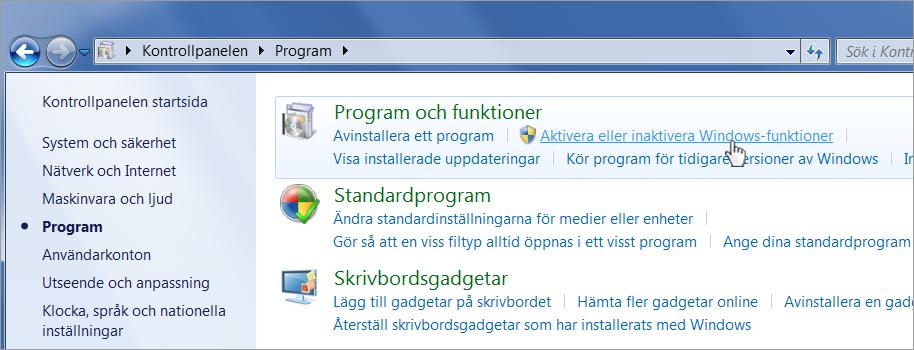 Installation webbserver Kontrollera att.net Framework 4.