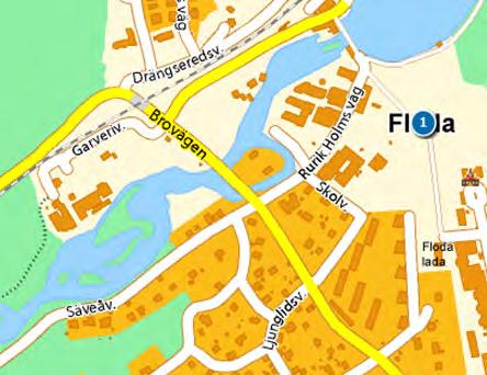 1 Fastigheten och efterbehandlingsområdet Floda Garveri ligger utmed Säveån i Floda, Lerums kommun, ca 3 mil nordost om Göteborg, se figur 2.1. Fastigheten Kusebacka 2:1 är 16 075 m2, se figur 2.