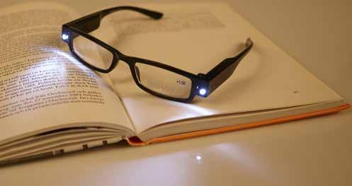 Läsglasögon med styrka LED-belysning inklusive
