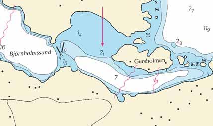Nr 189 6 Positions: a) 62-22,40N 17-23,05E b) 62-23,20N 17-21,25E 2. Maximum draught is 10,2 metres in the fairway from N of Tjuvholmen, to Vindskärsvarv Oil harbour. Position: ap.