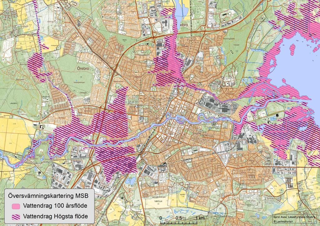 Örebro Inom områden för högsta flödet Boende: