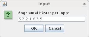 Uppgift 8. Spelet V75 går ut på att finna de vinnande hästarna i 7 travlopp.