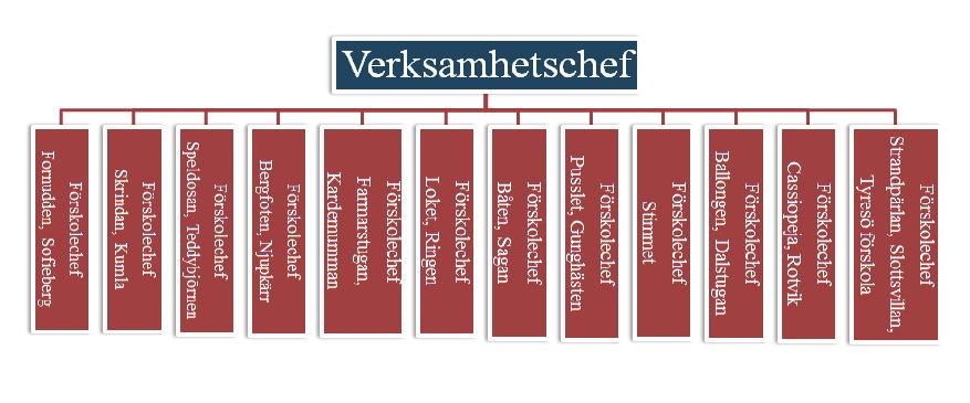 3 (15) Verksamhetsplan - Förskola och pedagogisk omsorg 1 Uppdrag Uppdrag och organisation. I Tyresö finns 23 kommunala förskolor samt en kommunal pedagogisk omsorg.