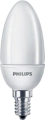 EL Lågenergilampor Philips Philips Lågenergilampa Softone kron Lågenergilampa i samma form som en glödlampa med kronljusform.