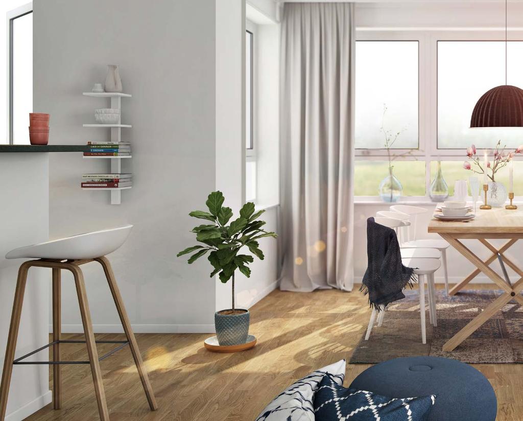 RUMSBESKRIVNING Villa Rosenkrans 1 plan, 105 m 2 GOLV: Ekparkett 3-stav mattlackad. Klinker i entré enligt ritning, 30x60 cm plattor rak läggning. VÄGG: Målad vit.