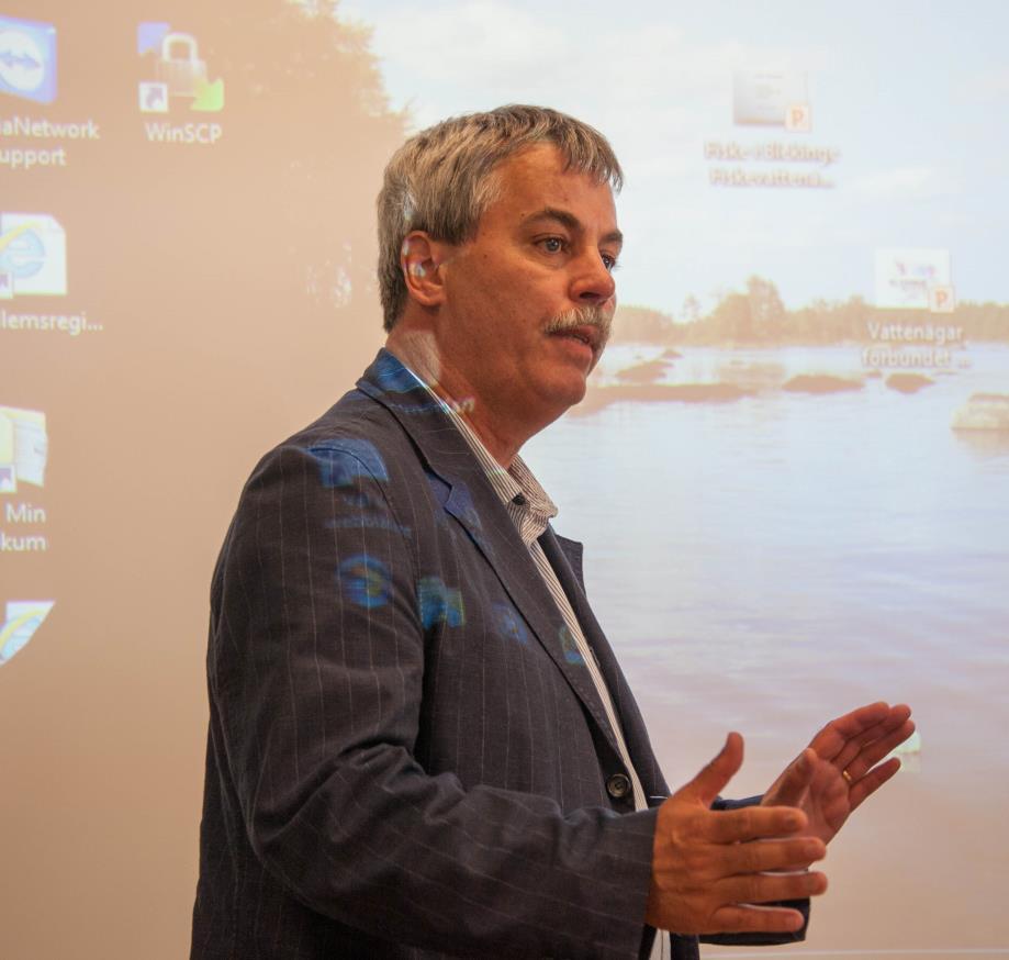 Råd och support Förvaltning, vård och utveckling av fiskevatten Förbundets direktör är i grunden fiskerikonsulent och har, efter att ha jobbat drygt 30 år med fiskefrågor kopplade till