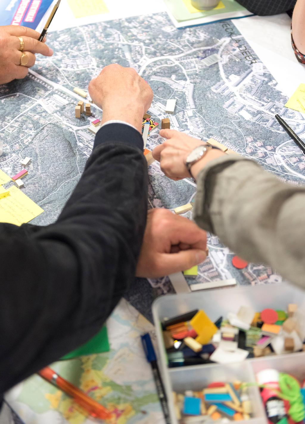 Dialog Tullinge - bildprotokoll, workshop 170530 Grupparbete Framtidspaning hur skapar vi ett levande område, hela året, hela veckan,