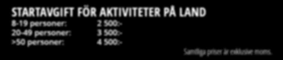 Pris: 1950:-/block (4-6 personer per isblock), samt startavgift enligt nedan. Tidsåtgång: ca 1-1,5 timme.