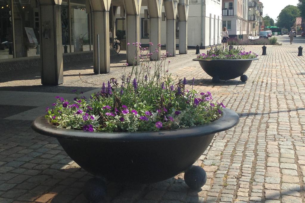 18 2.2.3.2 Säsongsblommor - Planteringskärl Betecknar kärl för växter som planteras ut årligen. Kärlen skall vara välskötta och frodiga och ogräsfria.