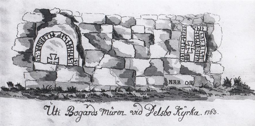 Hs 17, Delsbo kyrka, runstensfragment, försvunnet.