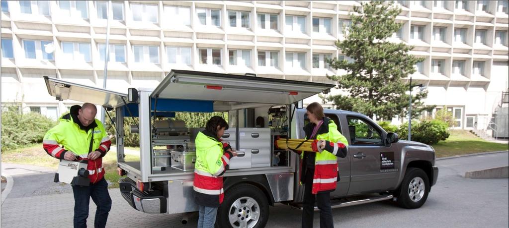 Fordon för strålningsmätningar Tre bilar och tre släpvagnar