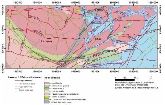 Figur 2-4. Geologisk beskrivning av Simpevarpsområdet och delområde Laxemar.