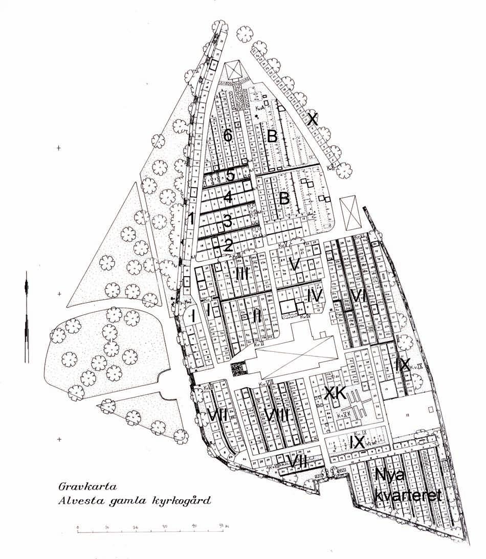 Beskrivning av kyrkogården idag Allmän karaktär I Alvesta strax intill järnvägen ligger Alvesta kyrka och kyrkogård, som båda är medeltida Platsen användes redan till begravningar under förhistorisk