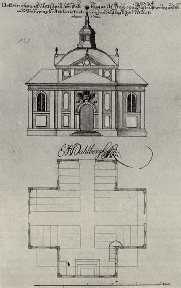 Historik Erik Dahlberghs ritningar till ett nytt begravningskapell på den västra kyrkogården är daterade 1692 men den kyrkliga historian sträcker sig långt tillbaka.