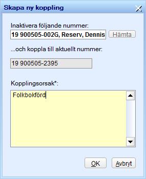 Exempel: Reservnummer Exempel: TT-nummer 8. Spara (Alt+S). 9. En rad med information om numret som kopplats skapas i fönstret. 10.