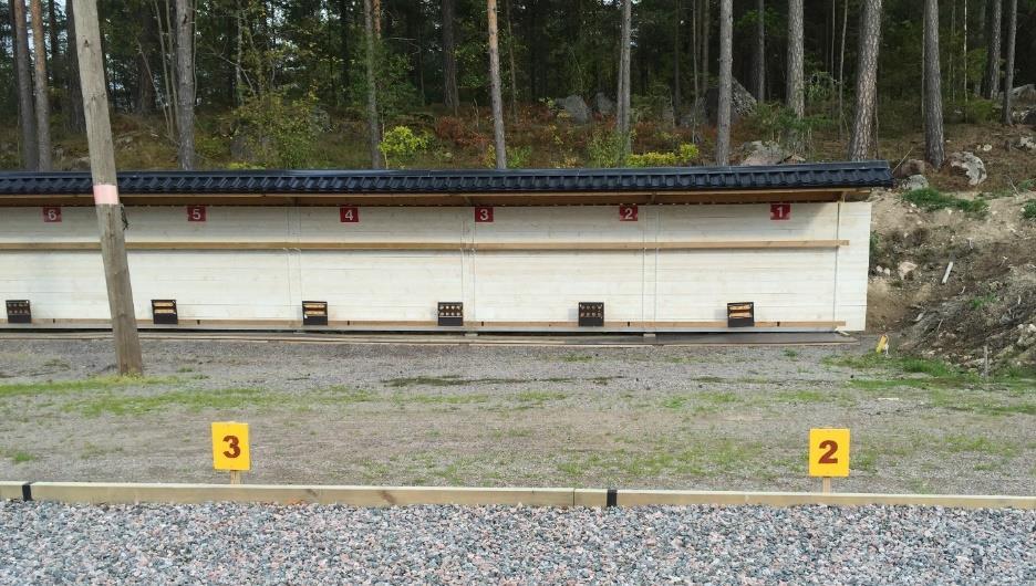 OBS!! Viktigt att tänka på att dessa mått gäller om skjutplatsen och marken under fallmålet är på samma höjd. Ställ för fallmålen kan förslagsvis tillverkas av trästavar, mått 4,5 cm*4,5cm*1m.