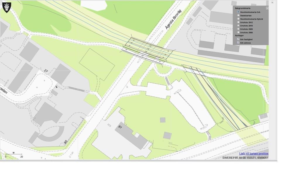 9. Grusplan mellan Boforsgatan 4 och pendeltåget (två förslag).