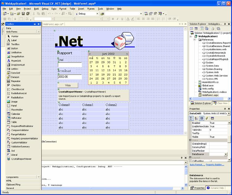 Gemensamt klassbibliotek Klassbiblioteket i.net Framework innehåller allt från utveckling av kommandoradsapplikationer, grafiska.net-applikationer, webbformulär och XML-baserade webbtjänster m m.