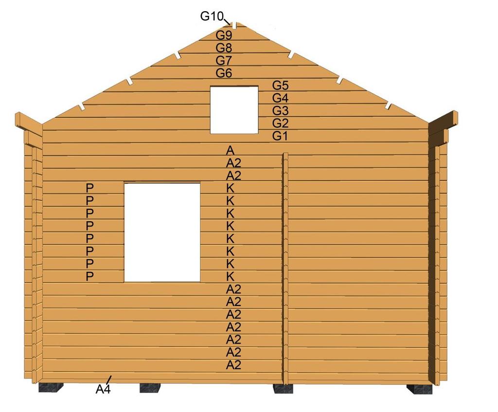 Fig.3 Hålet för fönstret sågas upp i efterhand