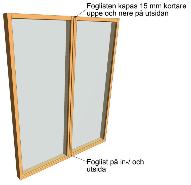 Fönster Montera innerlist på fönster enligt bilden Skär bort sponten under