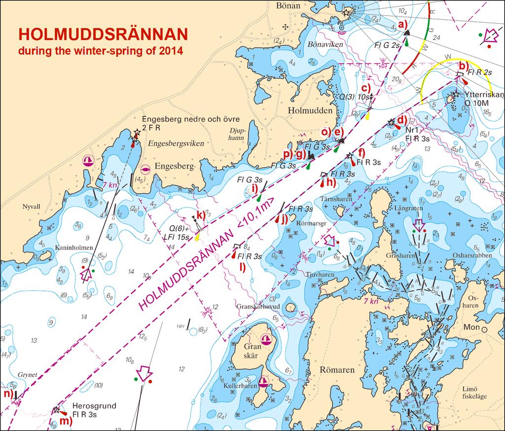 2014-02-06 4 Nr 480 Holmuddsrännan Sjöfartsverket, Gävle. Publ. 5 februari 2014 * 9296 (T) Sjökort: 524 Sverige. Bottenhavet. Sundsvallsfjärden. Nya E4 bron. Bropassage och utmärkning våren 2014.