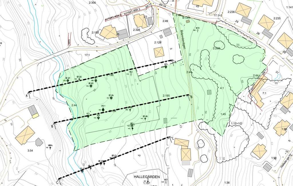 9 (12) Uppdragsnummer Handläggare Status 4020-1504 J Aradi Planeringsunderlag Med hänsyn till bäckens storlek, flöde, jordlagerföljd, geometri samt utförd okulärbesiktning bedöms risken för framtida