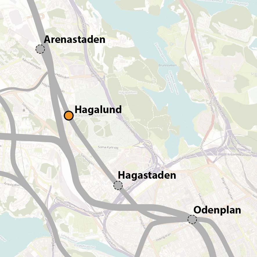 14 T-station Hagalund Kostnader miljarder kr Investering: 1,0 Preliminära uppgifter Drift 60 år: 0,5 Räntor: